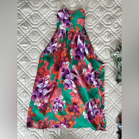 MISA Los Angeles Floral blouse Green and Purple - Picture 1 of 6
